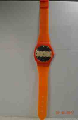 Vintage Quartz Jumbo Oversized Plastic Orange Watch Wall Clock - Made in Taiwan