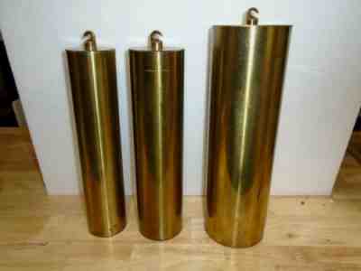 Set Original Antique Waltham Clock Company-9 Tube Clock Weight Set Ca 1920 H53