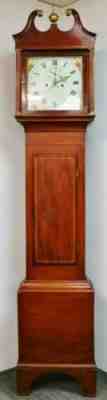 Antique English W. Bullock Of Bath 8 Day Mahogany Grandfather Longcase Clock