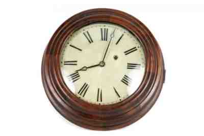A 19th Century Victorian Brewster & Ingrahams 17â? Mahogany Gallery Wall Clock
