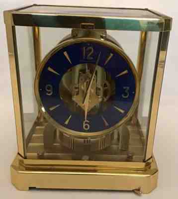 Vintage Atmos Clock Lapis (Blue) Dial Jaeger LeCoultre 528-8 Runs Well 1974