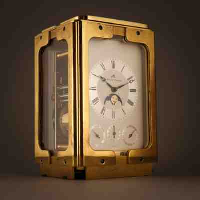  MATTHEW NORMAN SWISS 8 DAY CARRIAGE CLOCK MOON PHASE SONNERIE ALARM ATMOS