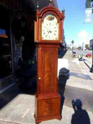 Outstanding American Mahogany Tall Case Clock early 19thc