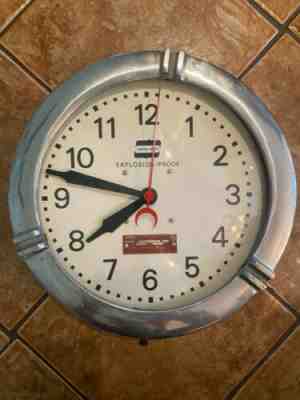 Art Deco Crouse Hinds Explosion Proof Wall Clock Large 17.5" Cast Aluminum