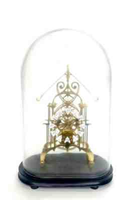 24K English Style Double Compound Rocking Pendulum 8 Day Brass Skeleton Clock