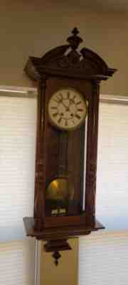 1878 Lenzkirch wall clock number 466743,24 this clock runs & keeps good time