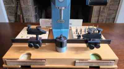 Rare KWM Bushing machine with accessories for clock makers. Elma Model