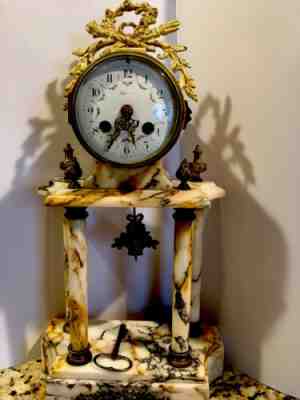 jean antone lepine clock circa 1775 /Louis xvi marble/brass, unrestored .