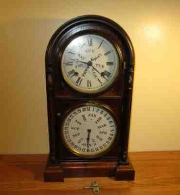 Antique Welch Spring Perpetual Calendar Clock Pat'd 1870 - Shelf Clock 20" tall