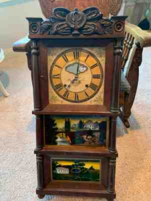 Old Antique 1832 Eight Day C & L Ives Triple Decker Weight Driven Clock