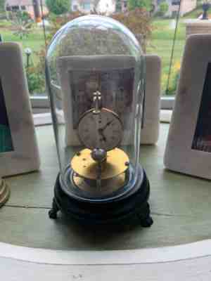 Old Antique Rotary Conical Pendulum Clock Glass Dome Briggs / EN Welch style