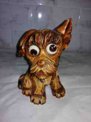 Oswald, Carved Wood, Rotating Eyes Dog Clock, Circa 1930s. Superb Condition.