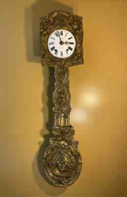 Antique 19thc French Morbier Comtoise Wall Clock Depose Carl Neufeld Devaux