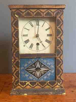 Antique Silas B. Terry Cottage Clock Original Label 1851 Terryville Connecticut
