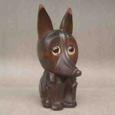 Vintage Osuhr Oswald Revolving Rotating Eye Clock Pointy Ear Dog HTF Smaller Sz