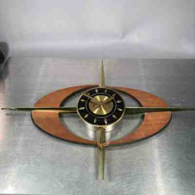 Mid Century Modern Welby Saturn style Starburst Sunburst Wall Clock 1960s
