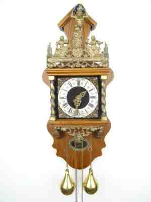 Zaanse Vintage Antique Warmink Dutch Wall Clock 8 day GONG WUBA Junghans Era)