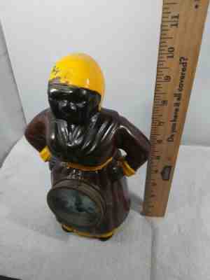 VINTAGE ANTIQUE GERMANY 1858 CAST IRON FIGURAL CLOCK WITH MOVING EYES