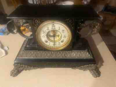 ANSONIA CLOCK COMPANY BELGIUM MANTLE CLOCK OPEN ESCAPEMENT