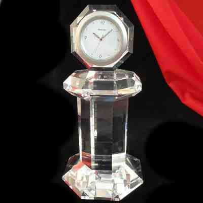 SWAROVSKI PROVIDENCE TABLE CLOCK Crystal 7" NEW IN BOX Austria #235-342 Working