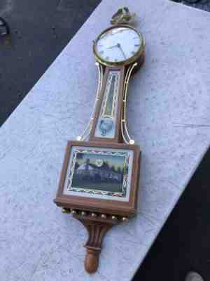 Vintage Foster Campos Banjo Clock with Tom Moberg Egg Farm Braintree MA Glass