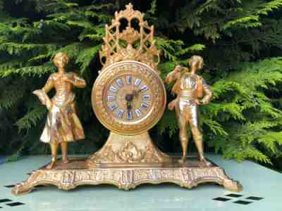 French antique Ormolu Figurine mental clock