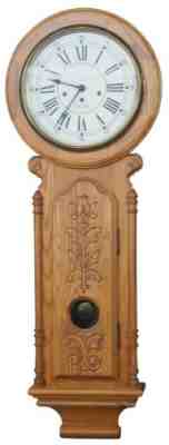 Vintage Seth Thomas Oak Wall Clock Peekaboo Franz Hermle German Works 46"