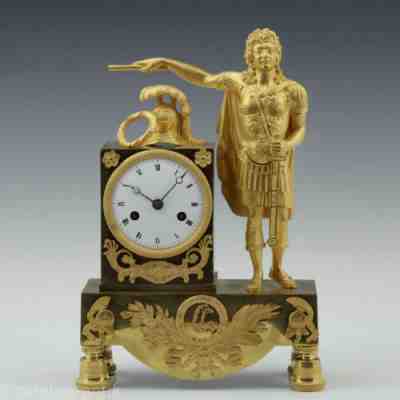 Louis XIV the "Sun King" in imperial regalia ormolu mantel clock empire 1810