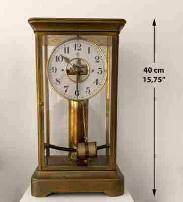 Grand Bulle Clock - oversized brass four glass clock - approx. 1920 - very rar