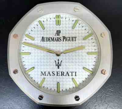Audemars Piguet ~ Maserati Wall Clock, Royal Oak, 16" White Dial Quartz