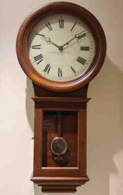 Antique 1910 CHELSEA 'Pendulum No. 1' Weight Driven Cherry Regulator Wall Clock