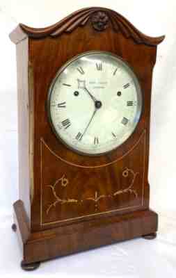 Large Antique Double Fusee Bracket Mantel Clock With Rare Pinwheel Escapement.
