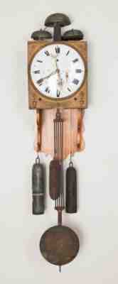 French Morbier grande sonnerie sweep seconds calendar wall clock @ 1830 Pinwheel