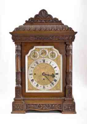 English 3 chain fusee Edwardian bracket clock @ 1890 Beautiful Nest of 8 bells