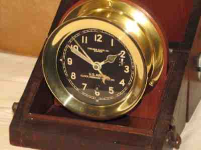 CHELSEA U.S.ARMY M1 MESSAGE CENTER CLOCK~4 1/2" DIAL 1942 WW2 RESTORED