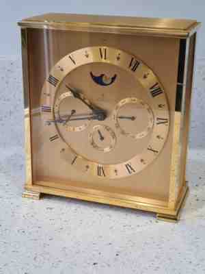 Loopin Moonphase multi Dial Mantel Desk Clock Swiss Jeweled