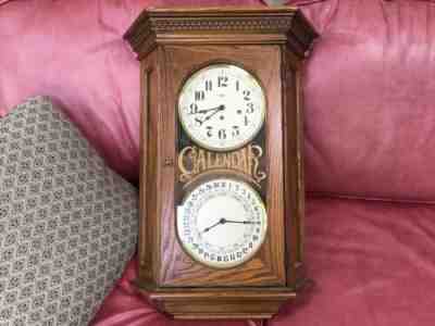 1979 Howard Miller #612-545 Calendar Wall Clock Westminster Excellent Works Fine