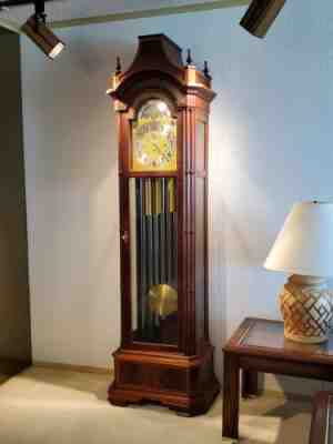 Herschede Nine (9) Tube Wellington Grandfather Clock #248 in Mahogany Case