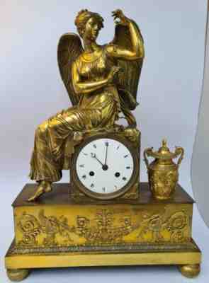Large Antique Ormolu French Figurel Mantel Clock