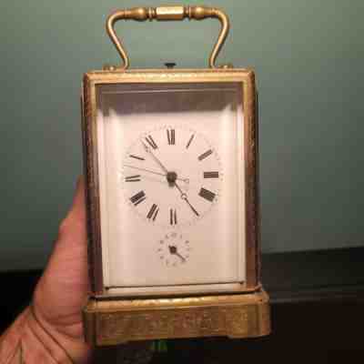 Antique French Brass Carriage Clock 1855-1877, Japy Freres D'HONNEUR