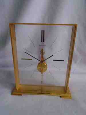 JAEGER LECOULTRE (SKELETON) INLINE BAGUETTE MANTEL CLOCK IN GWO