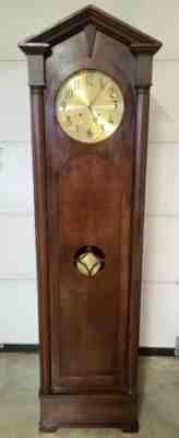 Antique 1920's COLONIAL Mfg Zeeland Mich. Gothic Mahogany Deco Grandfather Clock