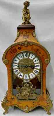 Tiffany French Boulle Bracket Mantel Clock Franz Hermle 30" Tall