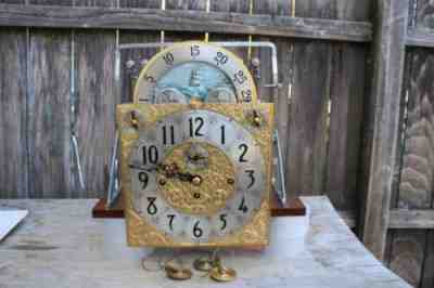 hersched 9 tubular chimes grandfather clock movement 1979 vintage