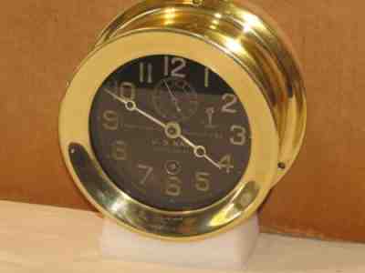 CHELSEA ANTIQUE SHIPS CLOCK~4 1/2" DIAL~U.S.NAVY DECK CLOCK  2 WW1 1918 RESTORED