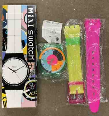 Vintage Maxi Swatch Oversized HOT RACER Wall Clock New In Box NOS