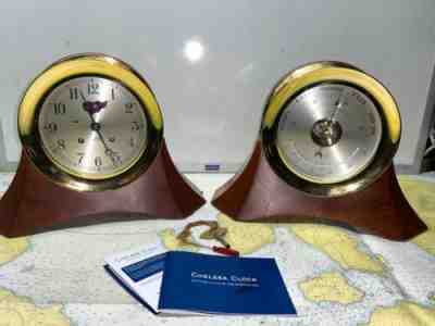 Chelsea 6" Ship's Bell & Barometer Set in Solid Cherry Wood mount by Thos. Moser