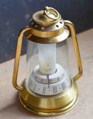 Very Rare 1940s LeCoultre Yellow Copper Miners Lantern Lamp Clock 219