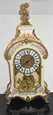 Vintage TIFFANY Cherub CLOCK Cabinet Italy Movement Germany 1978 Shelf Mantle