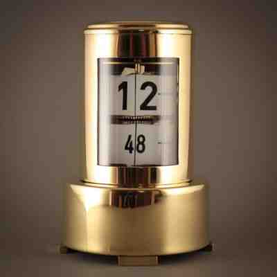 â° 1940 ANTIQUE GERMAN 8 DAY PLATO FLIP MYSTERY TICKET DESK MANTEL CARRIAGE CLOCK